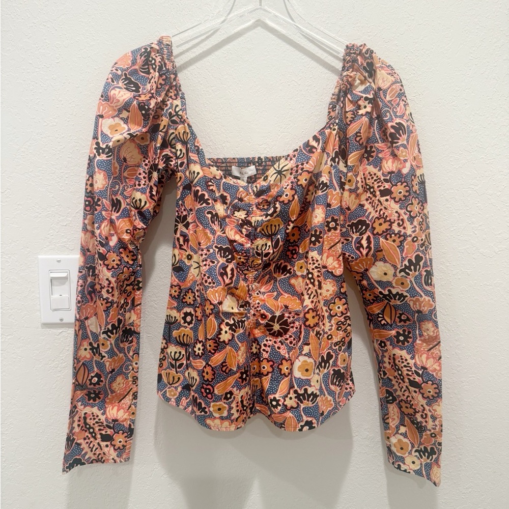 NWT‎ A.L.C. Chandler Top in Dark Navy & Chestnut Size 12 - Picture 3 of 9